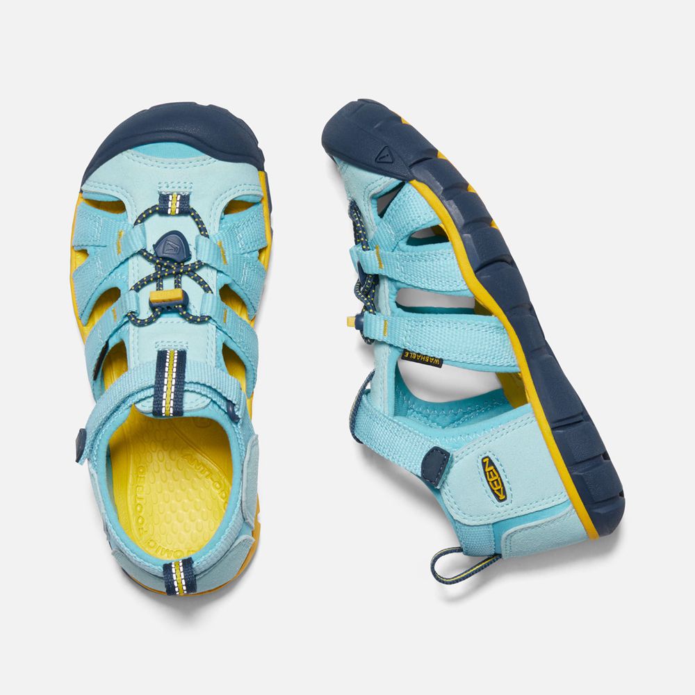 Sandalias Keen Mexico Azules/Amarillos - Niños Seacamp Ii Cnx - AJ3851904